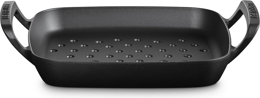 Plancha de Parrilla BBQ Outdoor, cuadrada, 30 cm, negro mate, perforada