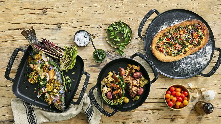 Plaque de Barbecue d'extérieur carrée, perforée, 30 cm, noir mat