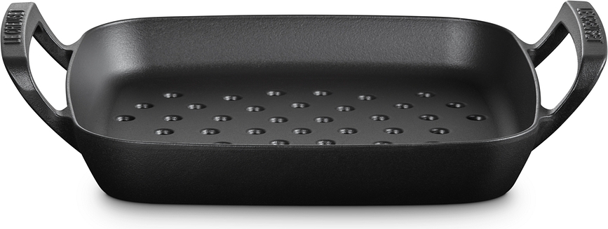 Plaque de Barbecue d'extérieur carrée, perforée, 30 cm, noir mat