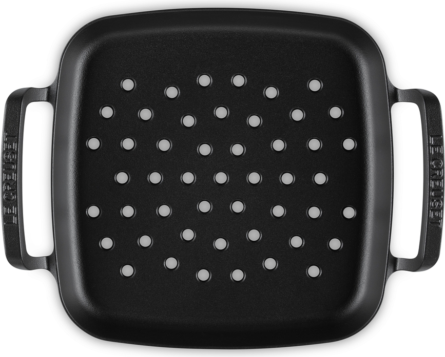 Plaque de Barbecue d'extérieur carrée, perforée, 30 cm, noir mat