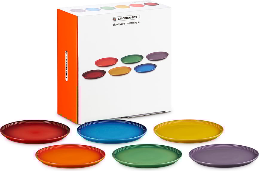 Platos Llanos Le Creuset Rainbow Coupe, 27 cm, de colores surtidos, 6 unidades