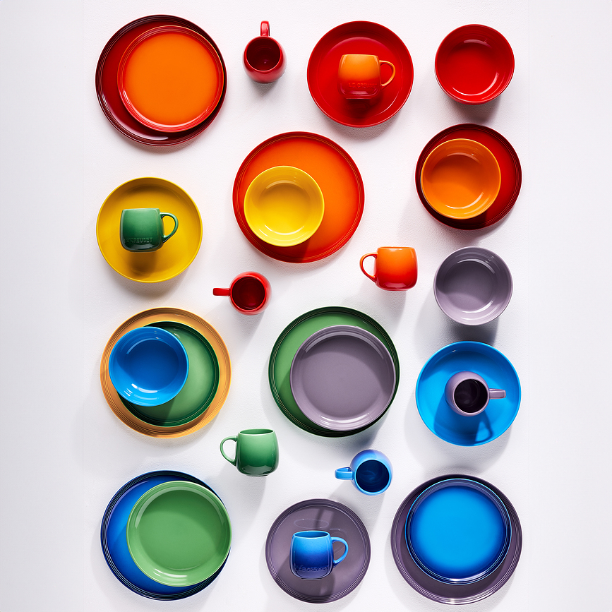 Platos Llanos Le Creuset Rainbow Coupe, 27 cm, de colores surtidos, 6 unidades