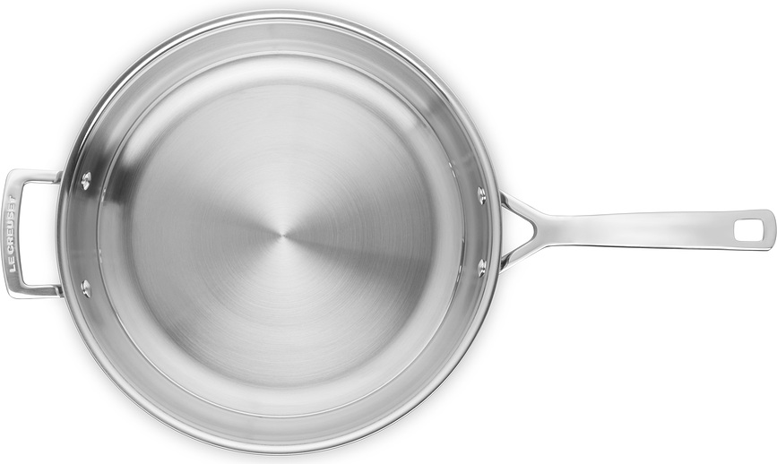 Poêle en acier inoxydable 3 plis, sans revêtement, 30 cm