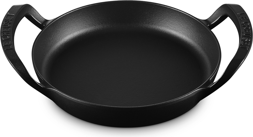 Poêle en fonte, pour barbecue extérieur, ronde, 25 cm, noire mate
