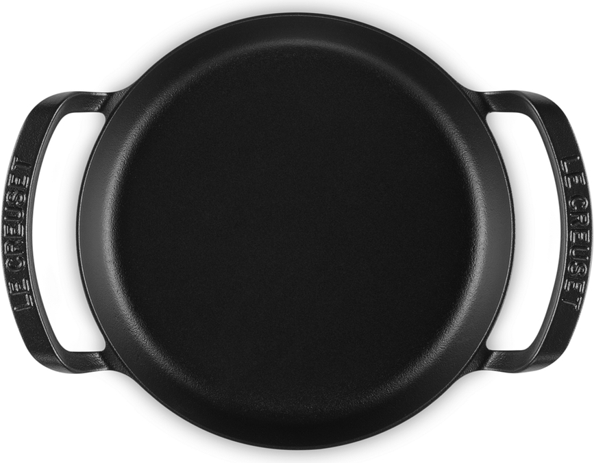 Poêle en fonte, pour barbecue extérieur, ronde, 25 cm, noire mate
