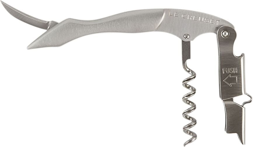 Sacacorchos de acero inoxidable Le Creuset WT-110, con cortacápsulas