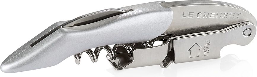 Sacacorchos Le Creuset WT-130, plateado, con cortacápsulas