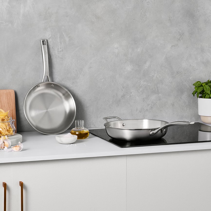 Sartenes de acero inoxidable Essential 3 capas, Pack de 2 unidades