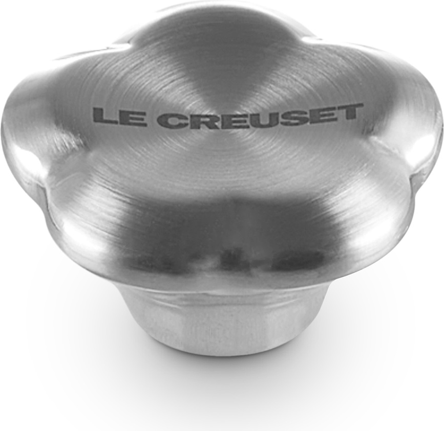 Signature Bouton de Couvercle motif fleur, 4,5 cm, en acier