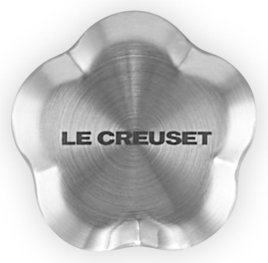 Signature Bouton de Couvercle motif fleur, 4,5 cm, en acier