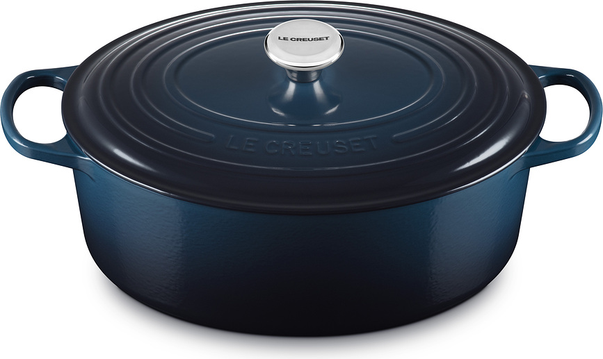 Signature Cocotte ovale, 33 cm, bleu marine