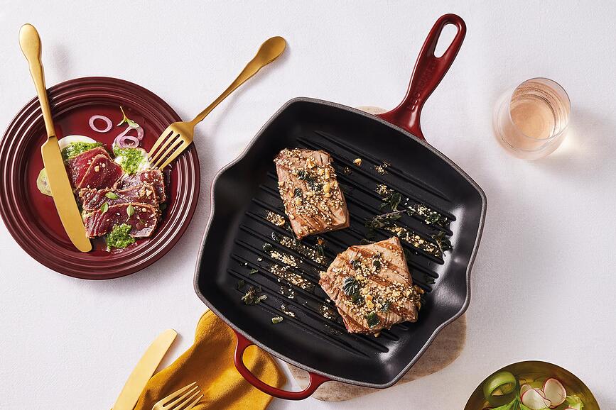 Signature Poêle Grill carrée, 26 cm, cerise