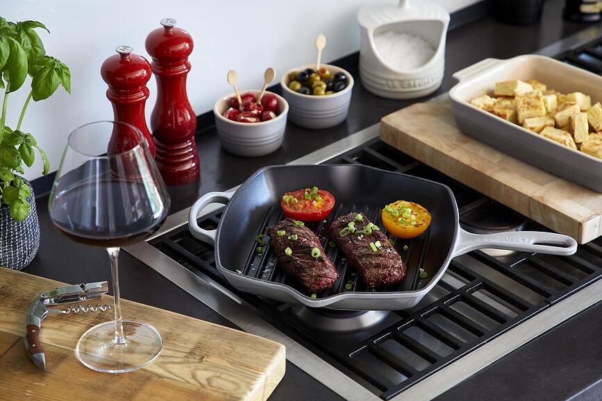 Signature Poêle Grill carrée, 26 cm, cerise