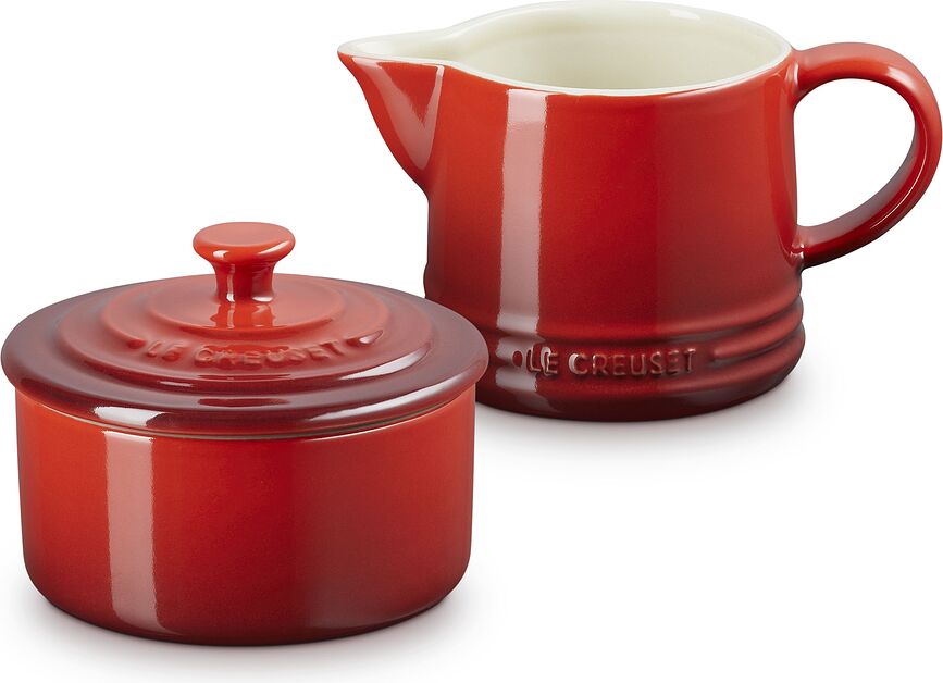 Signature Set Crémier et Sucrier, couleur cerise, Set 2 pièces