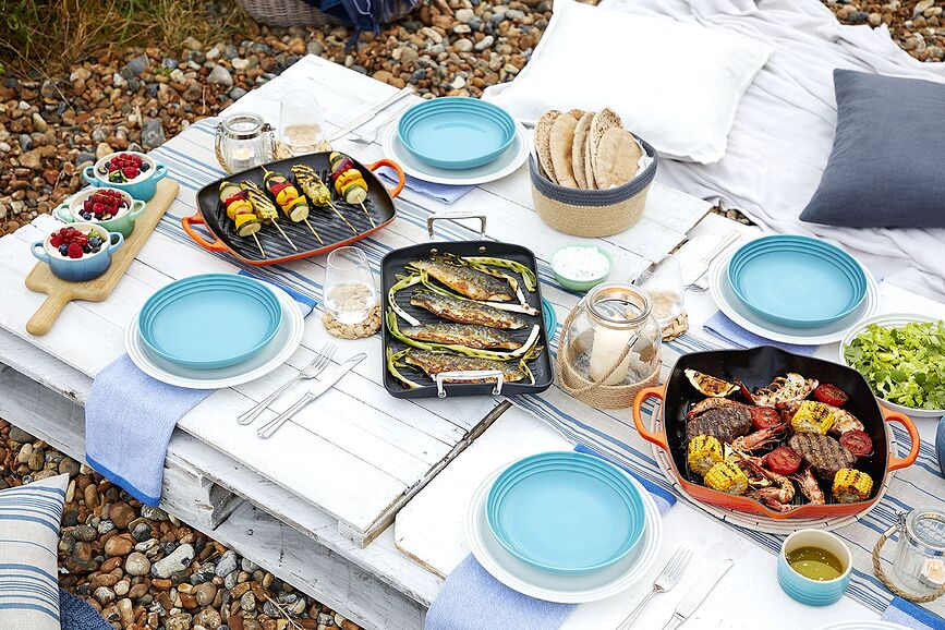 Signature Τηγάνι Γκριλ τετράγωνο, 30 εκ., κερασί