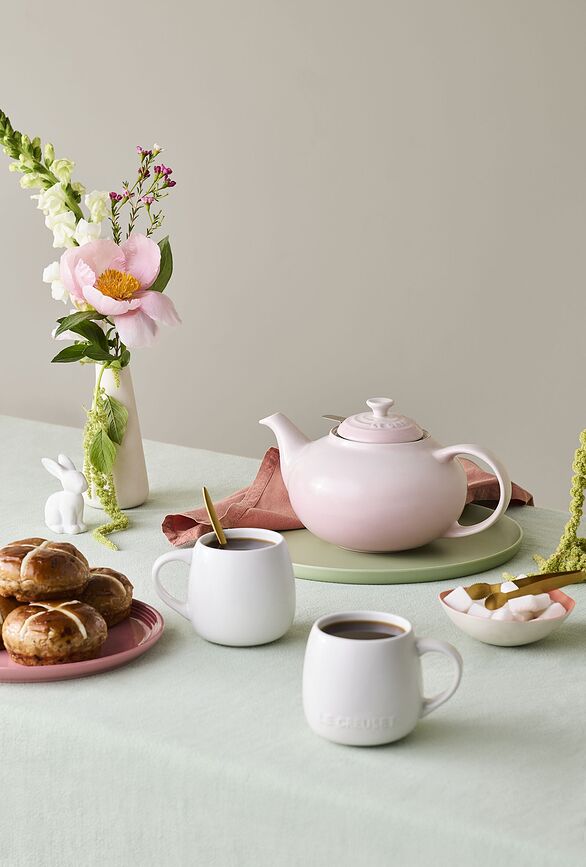 Tekanna Le Creuset 1,3 l ljusrosa med tesil