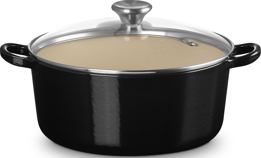 Tradition Collection Faitout avec couvercle en verre, 22 cm, noir mat
