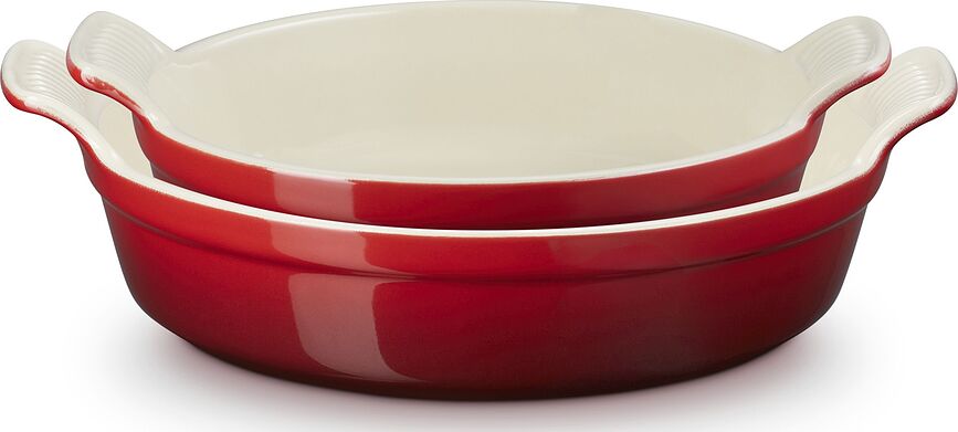 Tradition Collection Plats à Four ronds, gris, Lot de 2