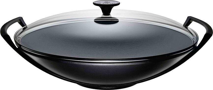 Tradition Collection Wok avec couvercle en verre, 36 cm, noir