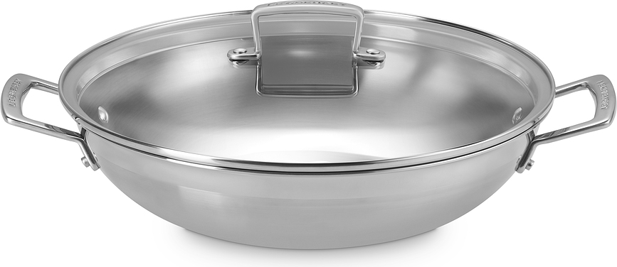 Wok de 3 capas, 30 cm, con tapa, Set de 2 piezas