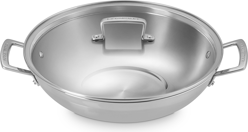 Wok de 3 capas, 30 cm, con tapa, Set de 2 piezas