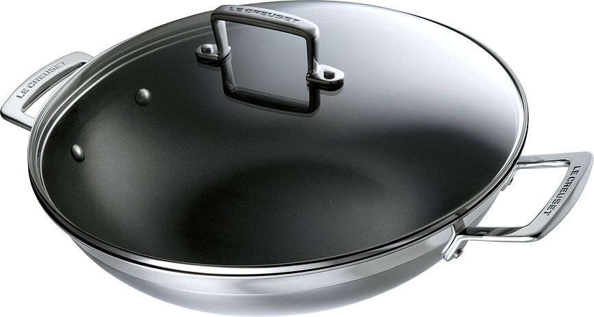 Wok triple épaisseur, antiadhésif, 30 cm
