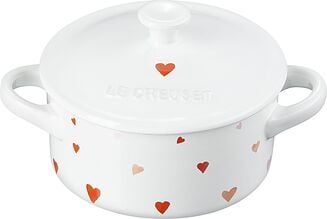 Zandkleurige ovenschaal Mini Cocotte Heart