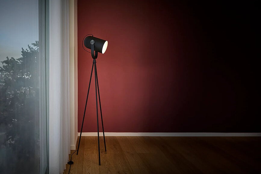 Lampa podłogowa Carronade II 135 cm czarno-brązowa