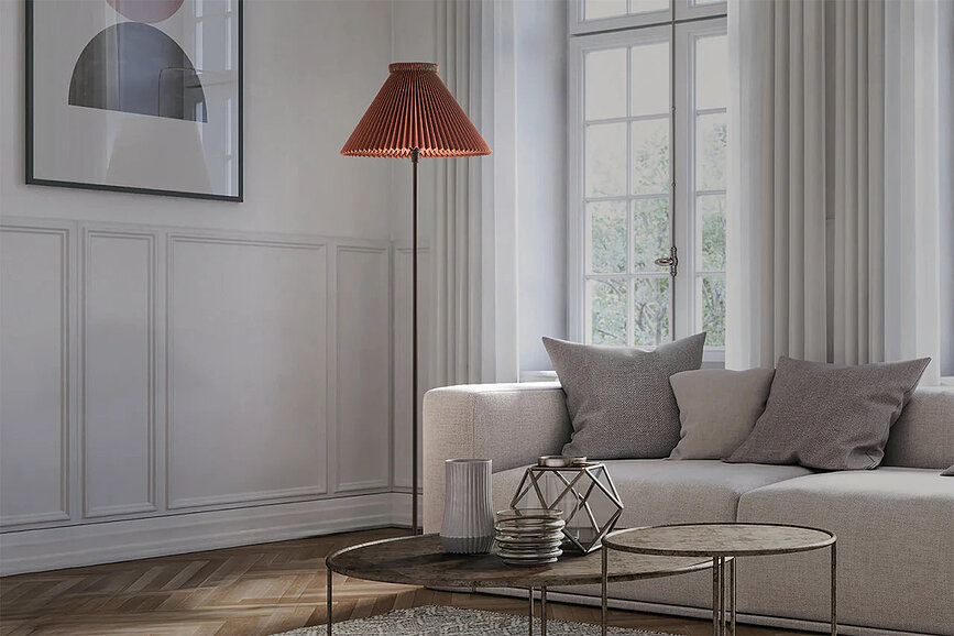 Lampa podłogowa LK 334 155 cm biała z papierowym kloszem