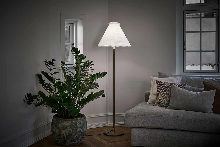 Lampa podłogowa LK 80 160 cm ciemnobrązowa z papierowym kloszem