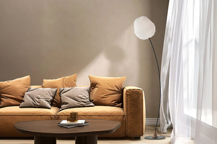 Lampa podłogowa The Bouquet 166 cm biała z papierowym kloszem