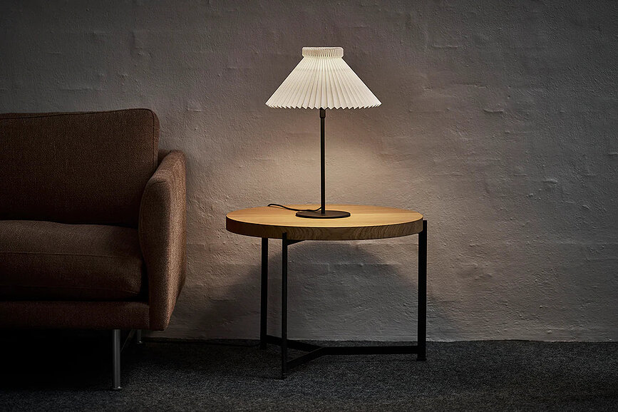 Lampa stołowa LK 334 50 cm biała z papierowym kloszem