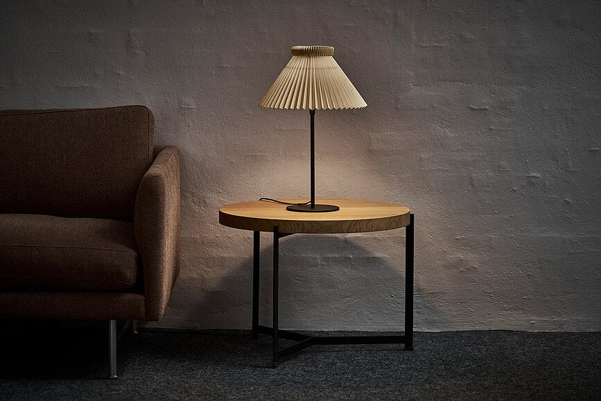 Lampa stołowa LK 334 50 cm biała z papierowym kloszem