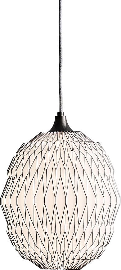 Lampa wisząca Caleo biało-brązowa z papierowym kloszem
