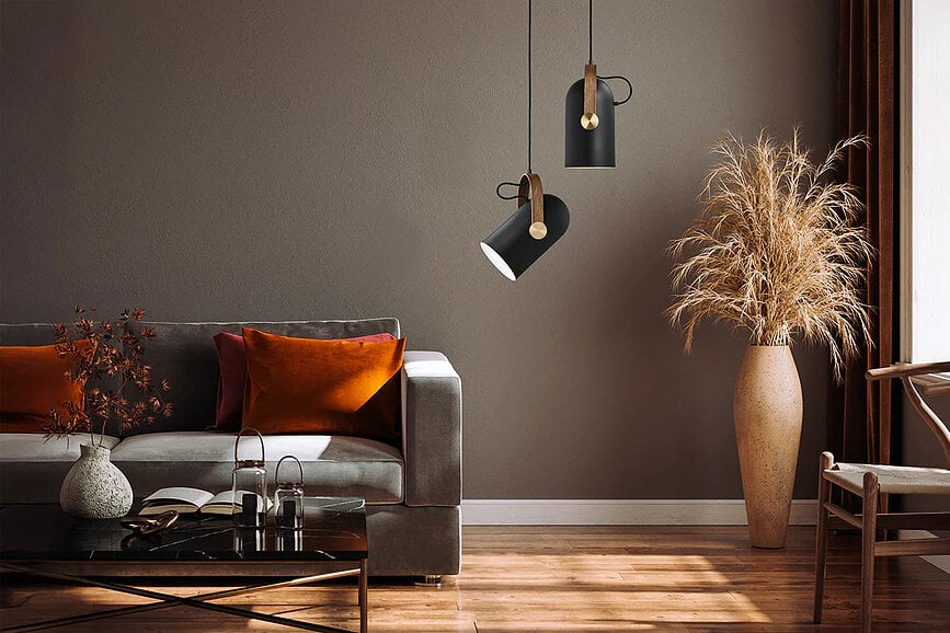 Lampa wisząca Carronade II L czarno-brązowa