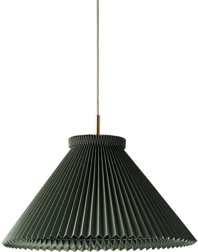 Lampa wisząca Colour Pleats 30 cm ciemnozielona z papierowym kloszem