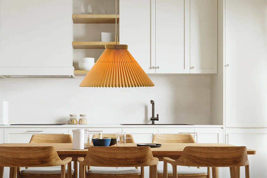 Lampa wisząca Colour Pleats 30 cm brązowa z papierowym kloszem