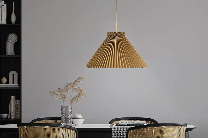 Lampa wisząca Colour Pleats 30 cm brązowa z papierowym kloszem