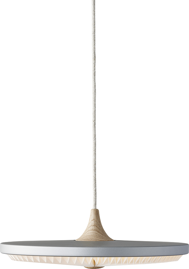 Lampa wisząca Soleil S srebrna jasny dąb z papierowym kloszem