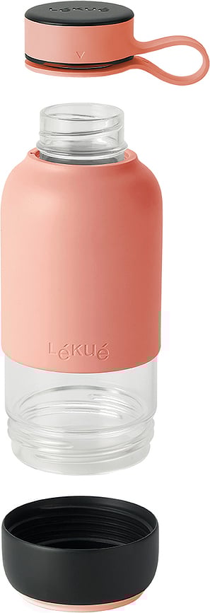 Botella de agua de cristal To Go, rosa oscuro