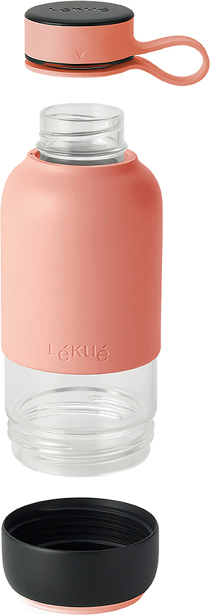 Bouteille d'Eau Nomade, en verre, rose foncé