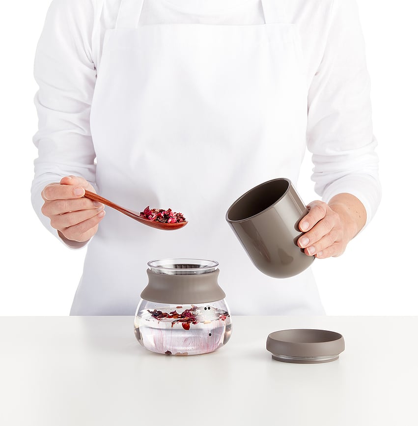 Calm At Home Set de Thé, avec infuseur, tasses et récipient en céramique, Set 4 pièces