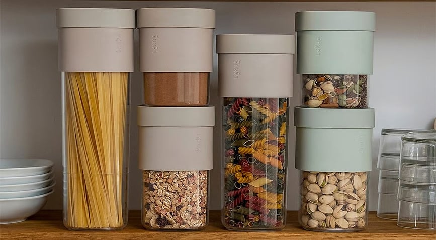 Contenedor de Cocina Save & Store, L, gris beige