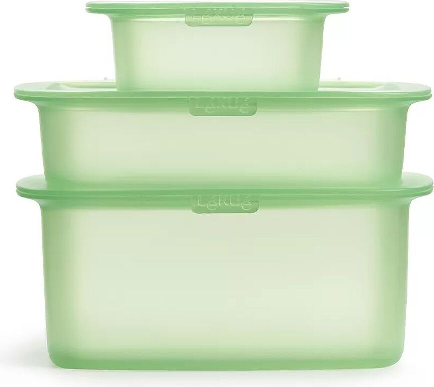 Contenedores de silicona Lekue, verdes, Pack de 3 unidades