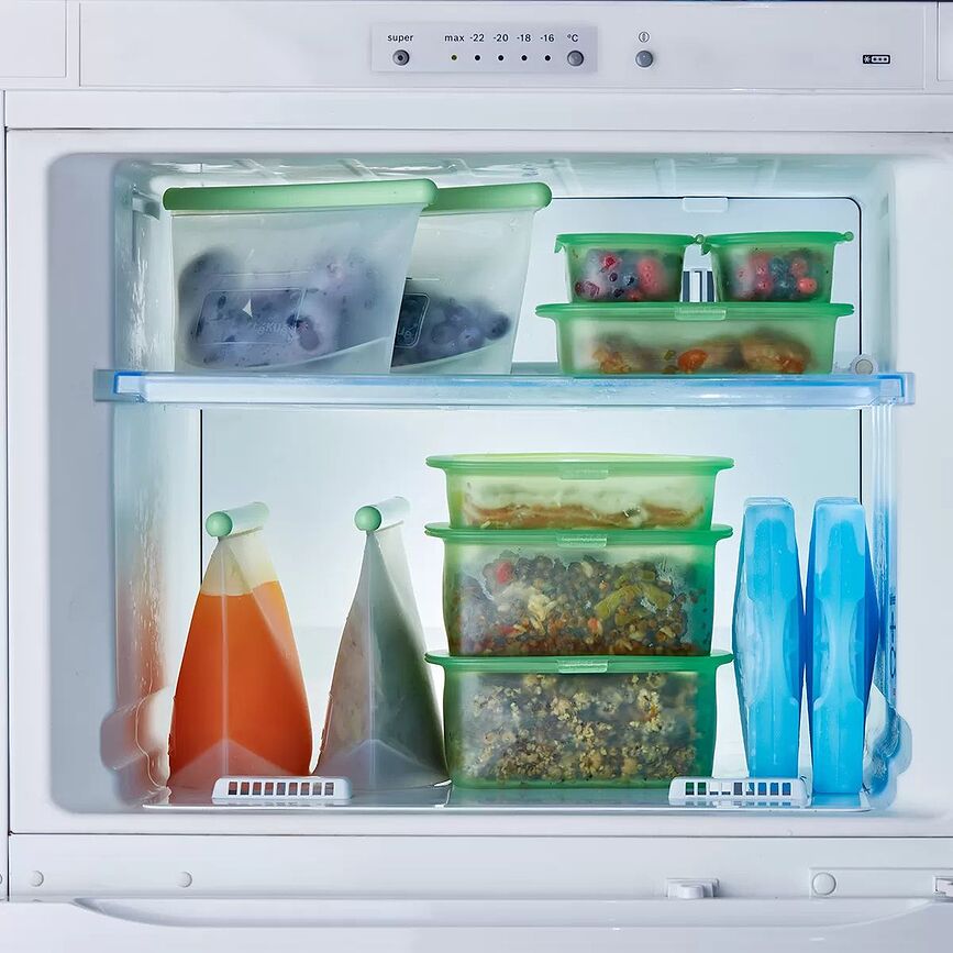 Contenedores de silicona Lekue, verdes, Pack de 3 unidades