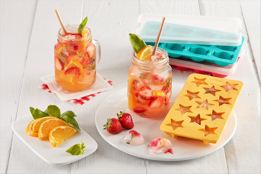 Cubiteras Lekue para hielo, con forma de corazón, con tapa