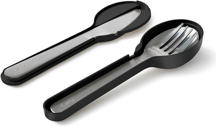 Cubiertos portátiles To Go, con estuche, Set de 4 piezas