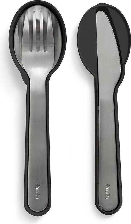 Cubiertos portátiles To Go, con estuche, Set de 4 piezas