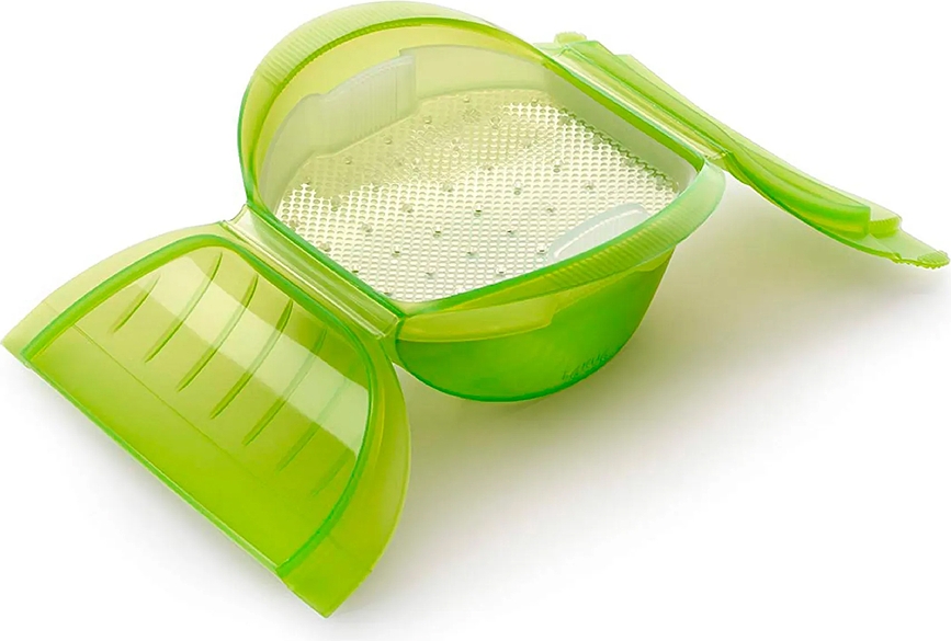 Deep Steam Cuiseur Vapeur Micro-Ondes avec insert, 15,5 cm, vert