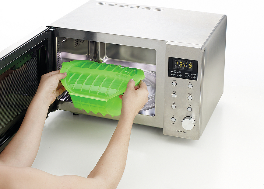 Deep Steam Cuiseur Vapeur pour micro-ondes, 21,2 cm, vert